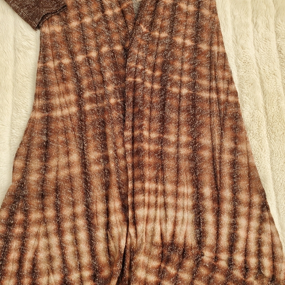 "T Party" Boho Brown Tie Dye Cardigan Duster - Picture 5 of 7